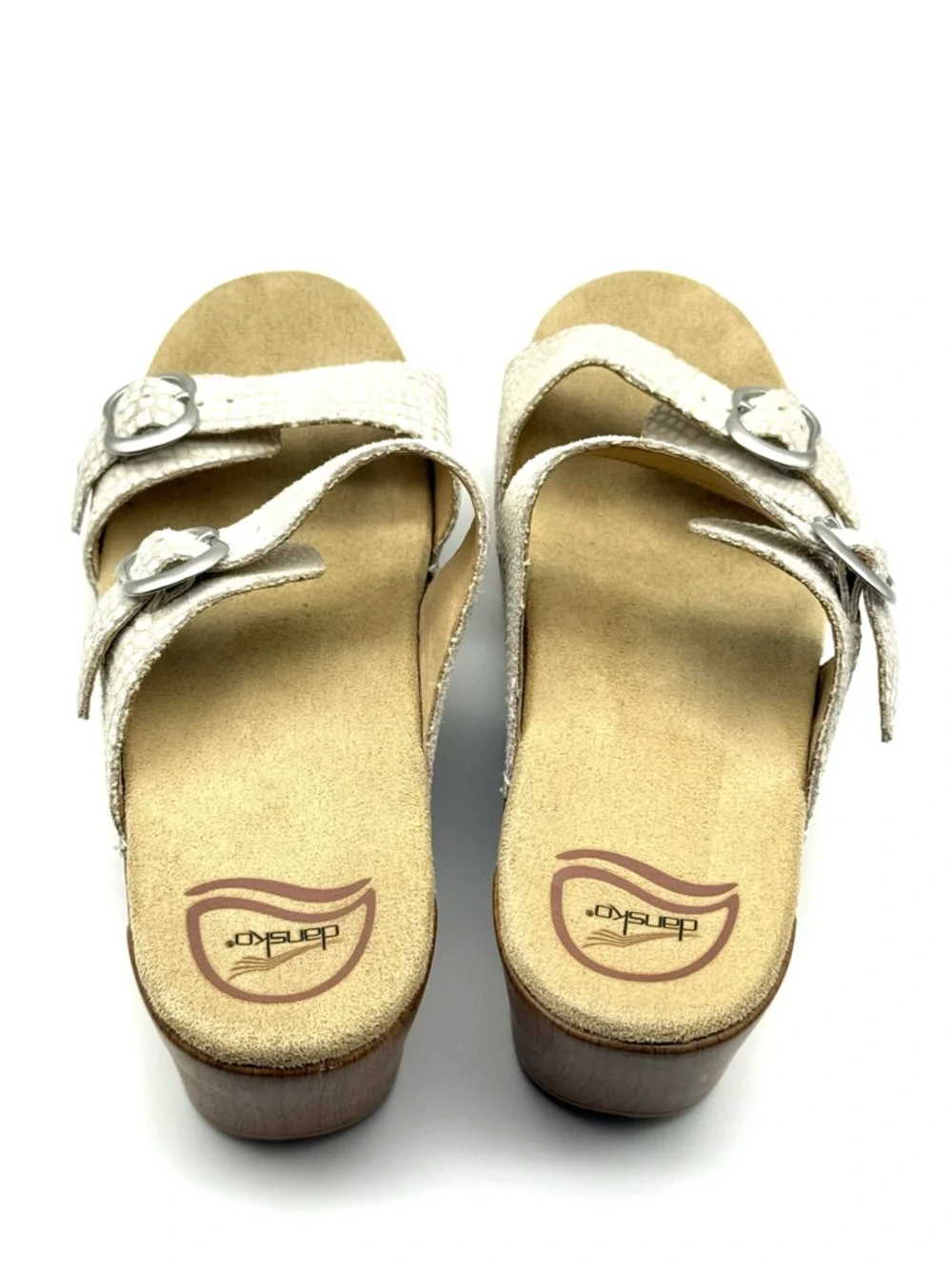 Dansko Sophie Buckle Sandal Clog White Croc EU 39 US 8.5-9